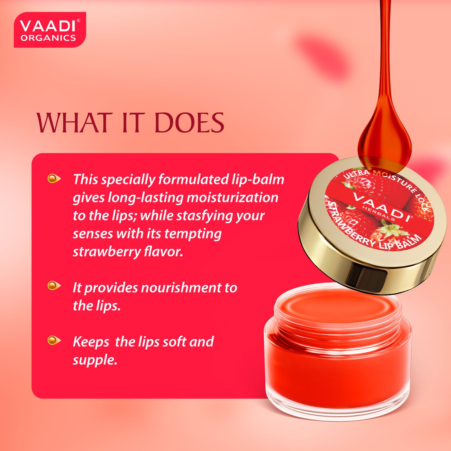 Nourishing Strawberry and Honey Lip Balm (4 x 10 gms/0.4 oz)