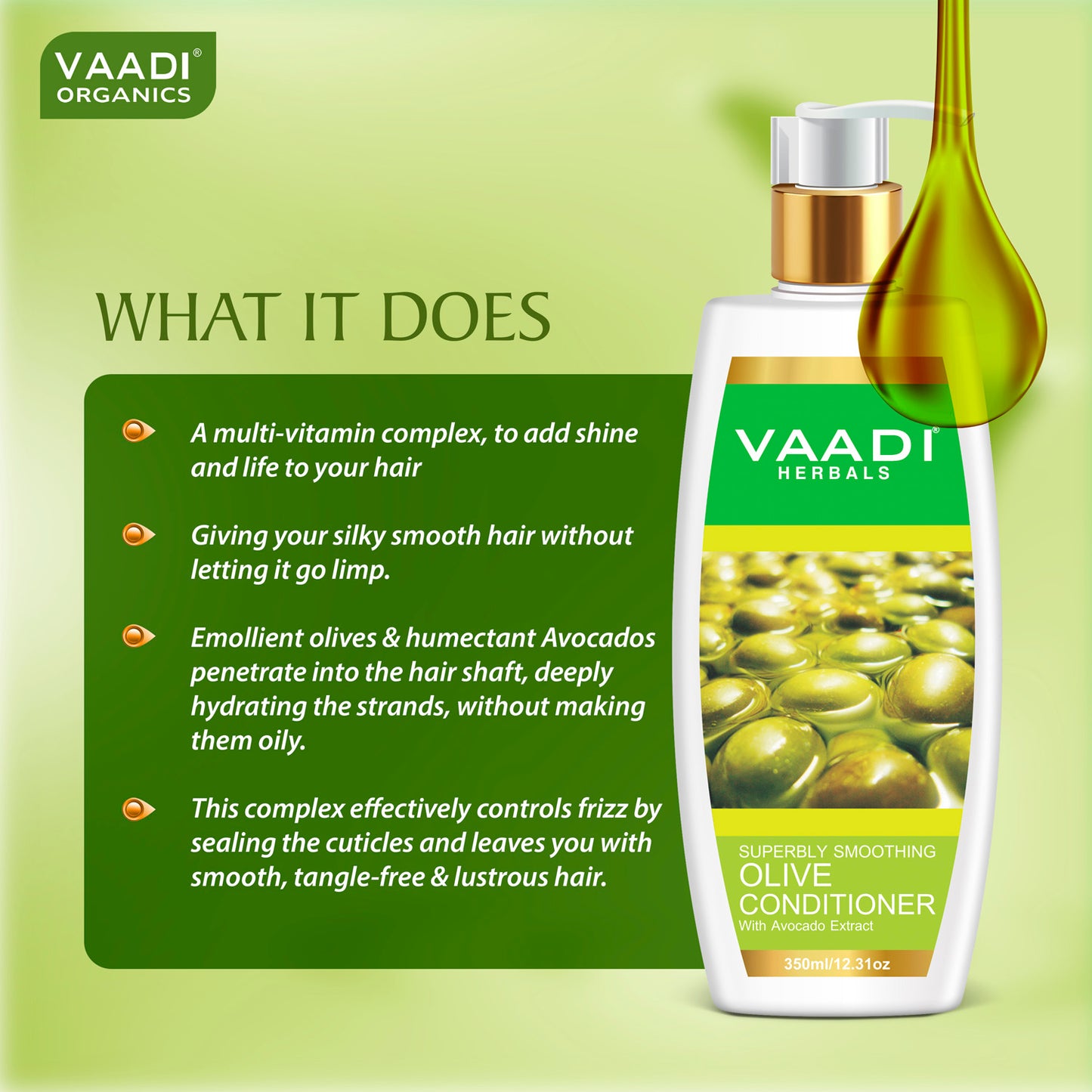 Superbly Smoothing Heena Shampoo with Green Tea Extract - Multi Vitamin Rich Olive Conditioner with Avocado Extract (2 x 350 ml/ 12 fl oz)