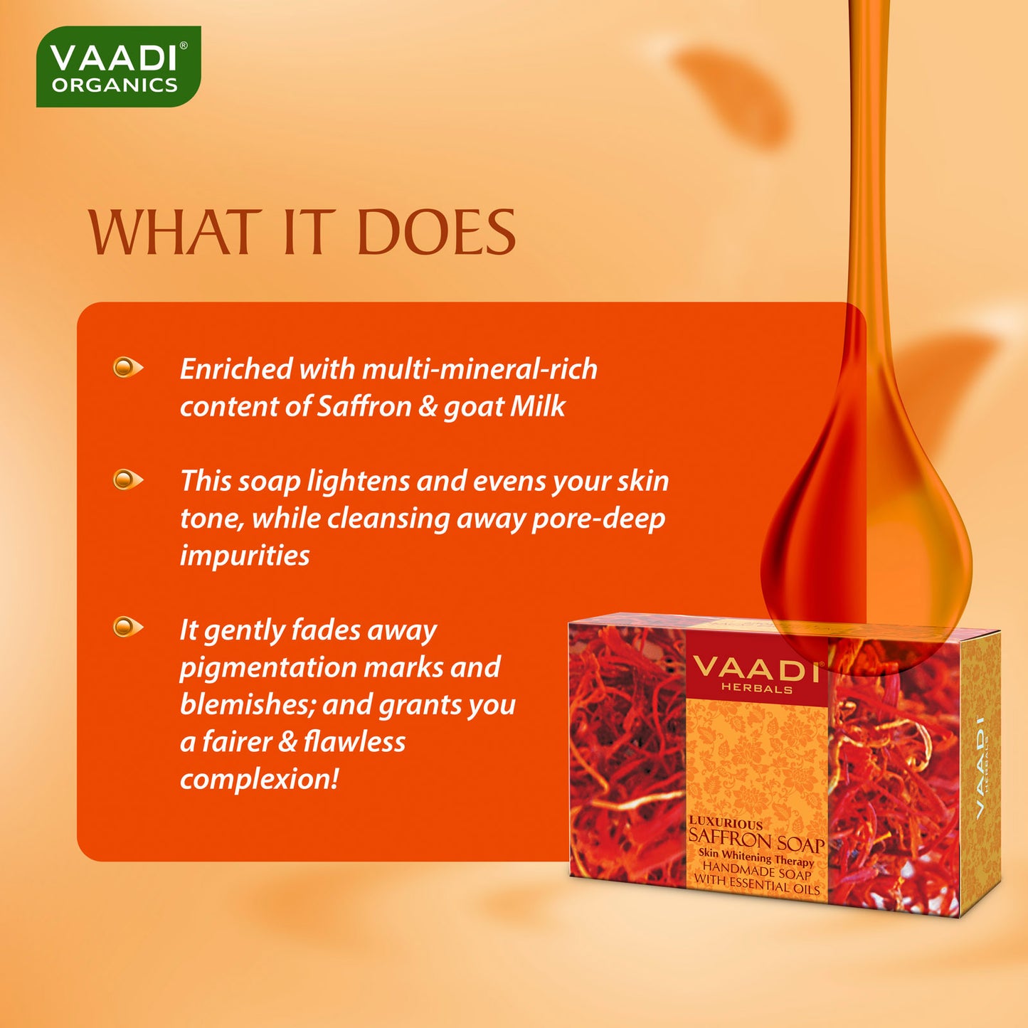 Luxurious Saffron Soap - Skin Brightening Therapy - Evens Skin Tone - Reduce Marks ( 75 gms / 2.7 oz)