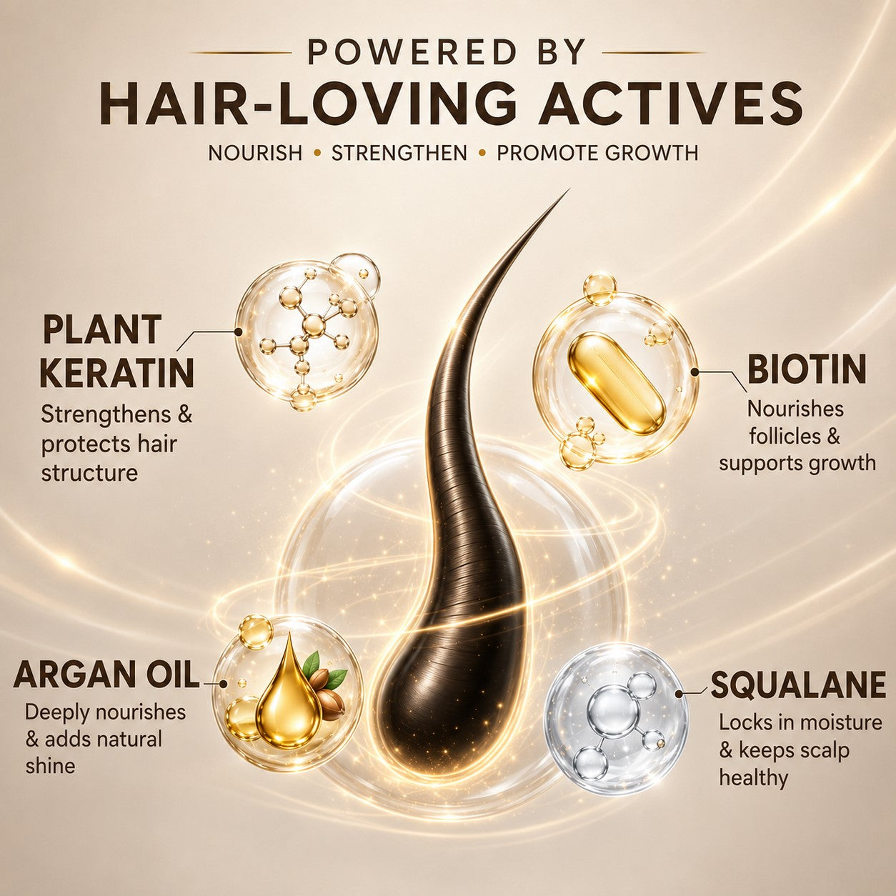 BIOTIN + Plant Keratin HAIR GROWTH SERUM (With Argan Oil & Squalane) (30 ml / 1.02 fl.oz)