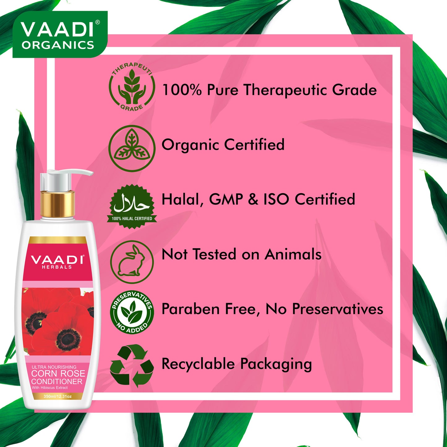 Superbly Smoothing Heena Shampoo with Green Tea Extract - Ultra Nutrient Rich Corn Rose Conditioner ( 2 x 350 ml/ 12 fl oz)