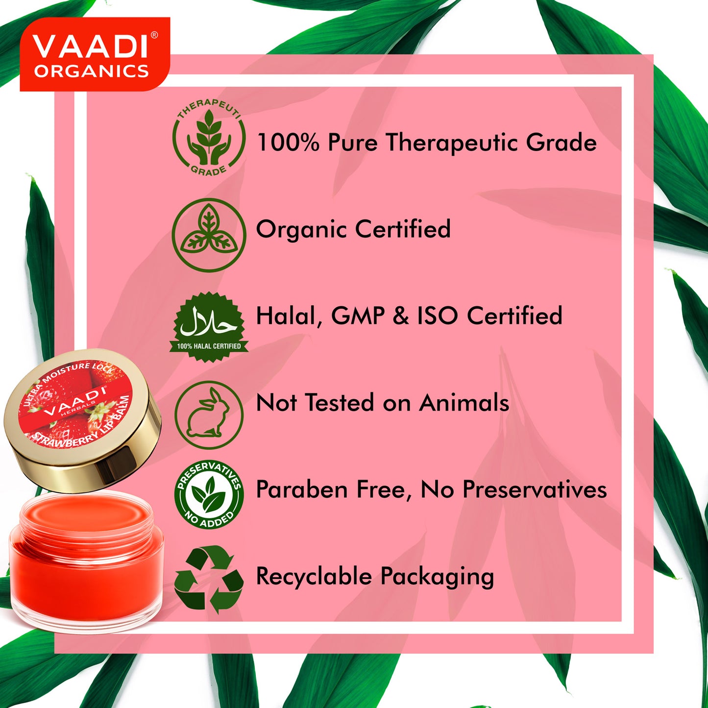 Nourishing Strawberry and Honey Lip Balm (4 x 10 gms/0.4 oz)
