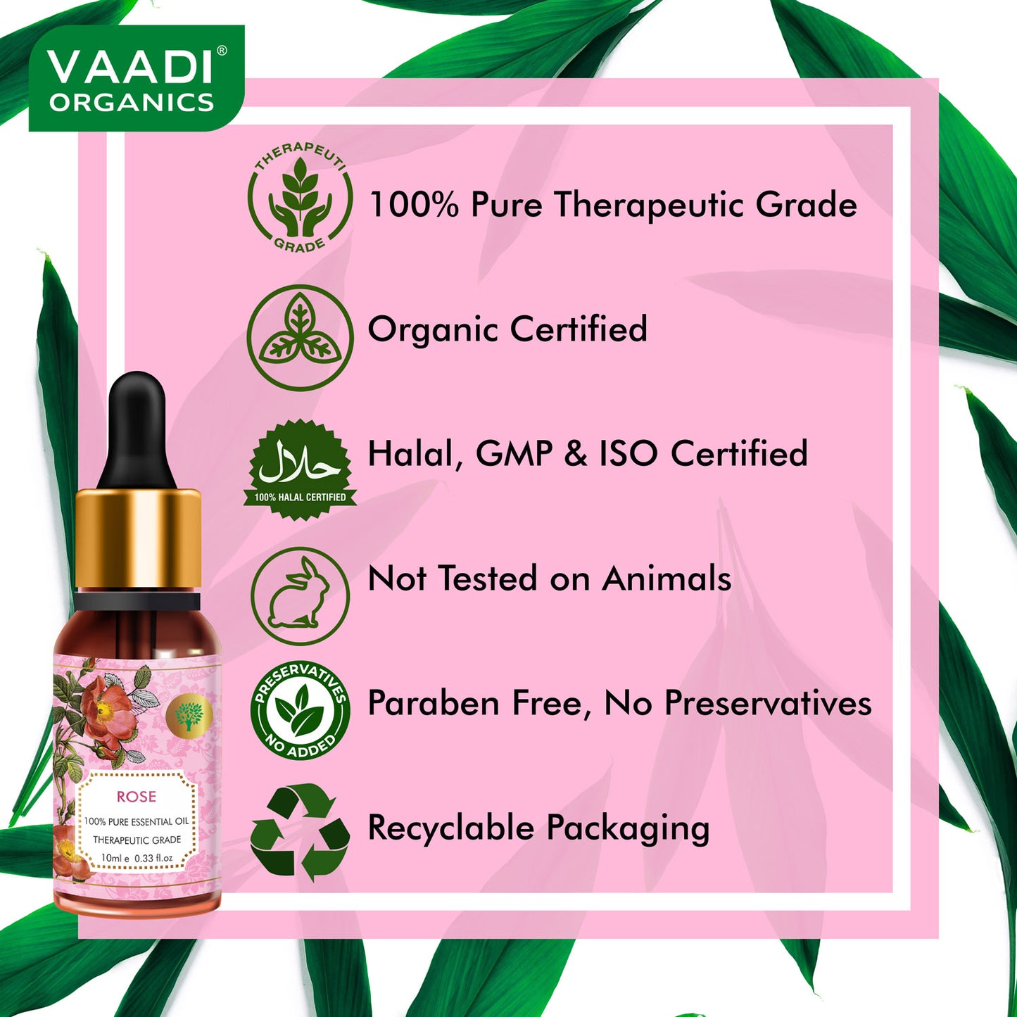 Organic Rose Essential Oil - Improves Complexion, Evens Skin Tone - 100% Pure Therapeutic Grade (10 ml/ 0.33 oz)