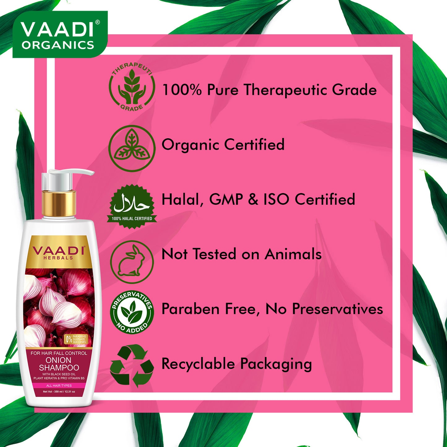 Hair-Fall Control Onion Shampoo With Black Seed Oil, Plant Keratin & Pro Vitamin B5 Suitable For All Hair Types ( 350ml / 12 fl oz)