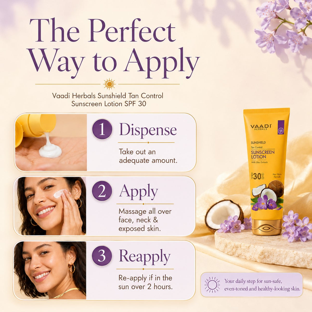 Sunscreen Lotion SPF 30 wth Lilac Extract - Anti oxidant Rich - Long Lasting - Protects from Sun Tan (110 ml / 4 fl oz)
