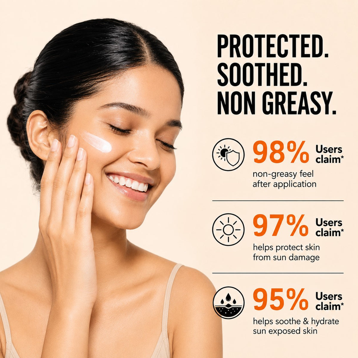 Sunscreen Lotion SPF 50 with Aloe Vera & Chamomile - Non Greasy - Long Lasting - Soothes Burnt Skin (2 x 110 ml/ 4 fl oz)