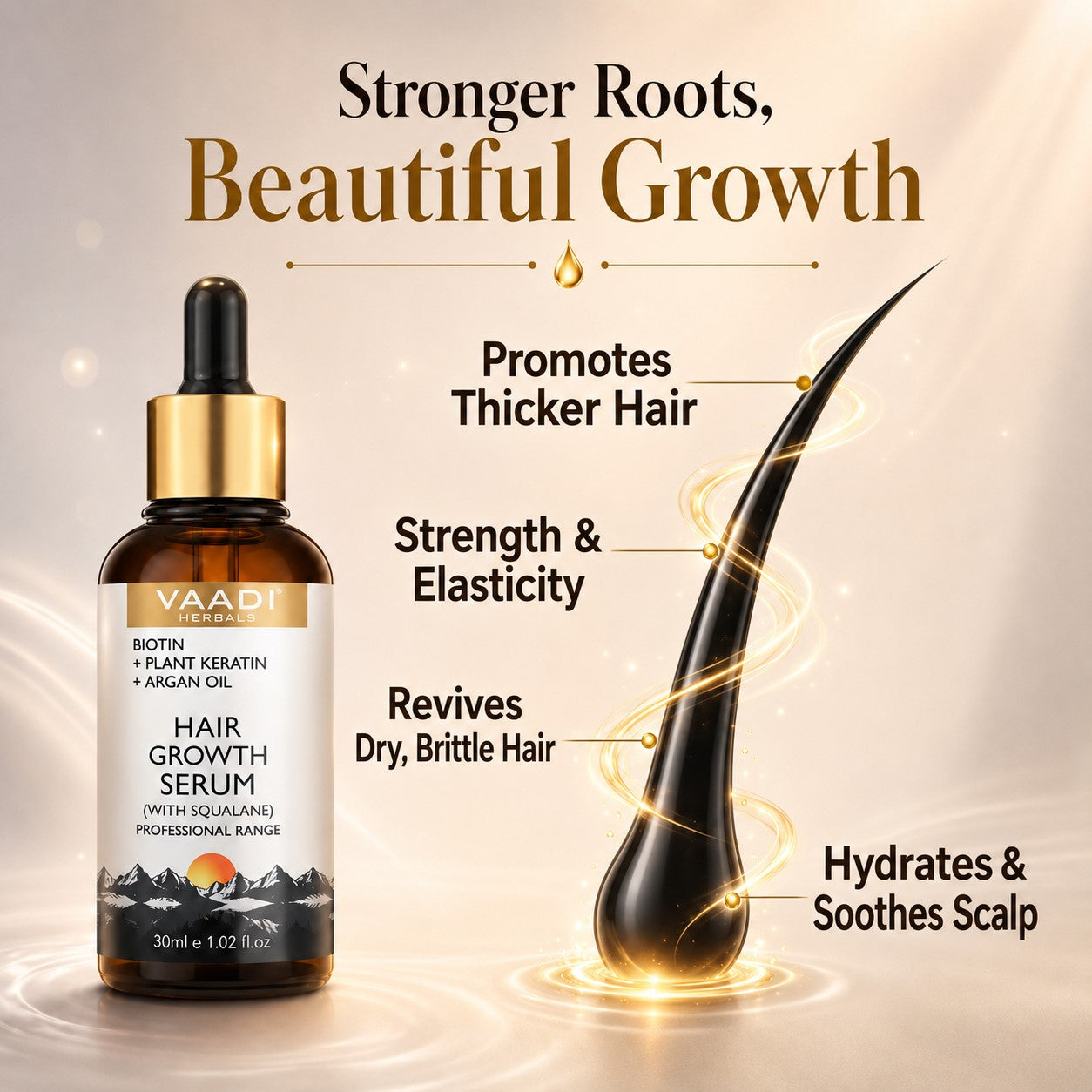 BIOTIN + Plant Keratin HAIR GROWTH SERUM (With Argan Oil & Squalane) (30 ml / 1.02 fl.oz)