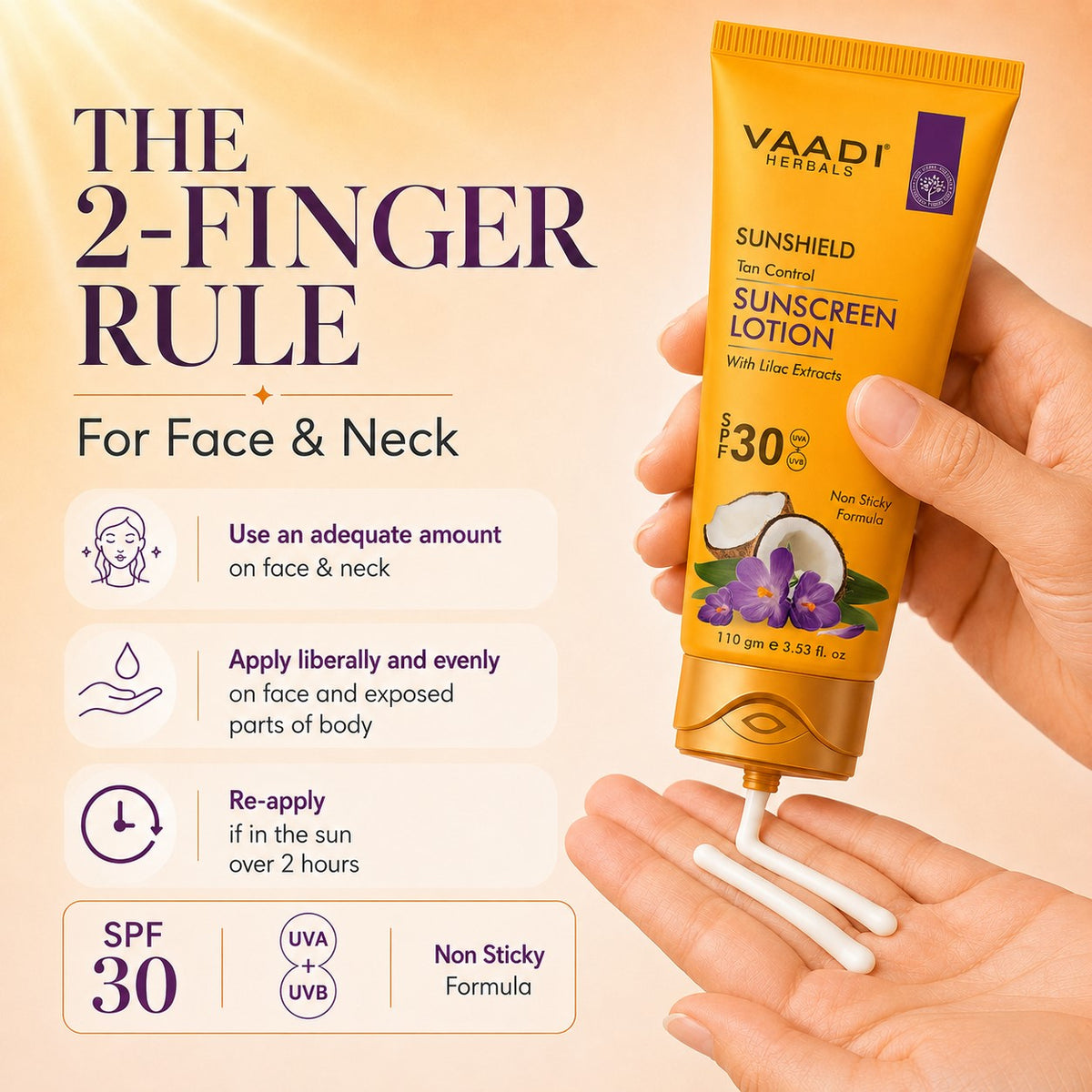Sunscreen Lotion SPF 30 wth Lilac Extract - Anti oxidant Rich - Long Lasting - Protects from Sun Tan (110 ml / 4 fl oz)