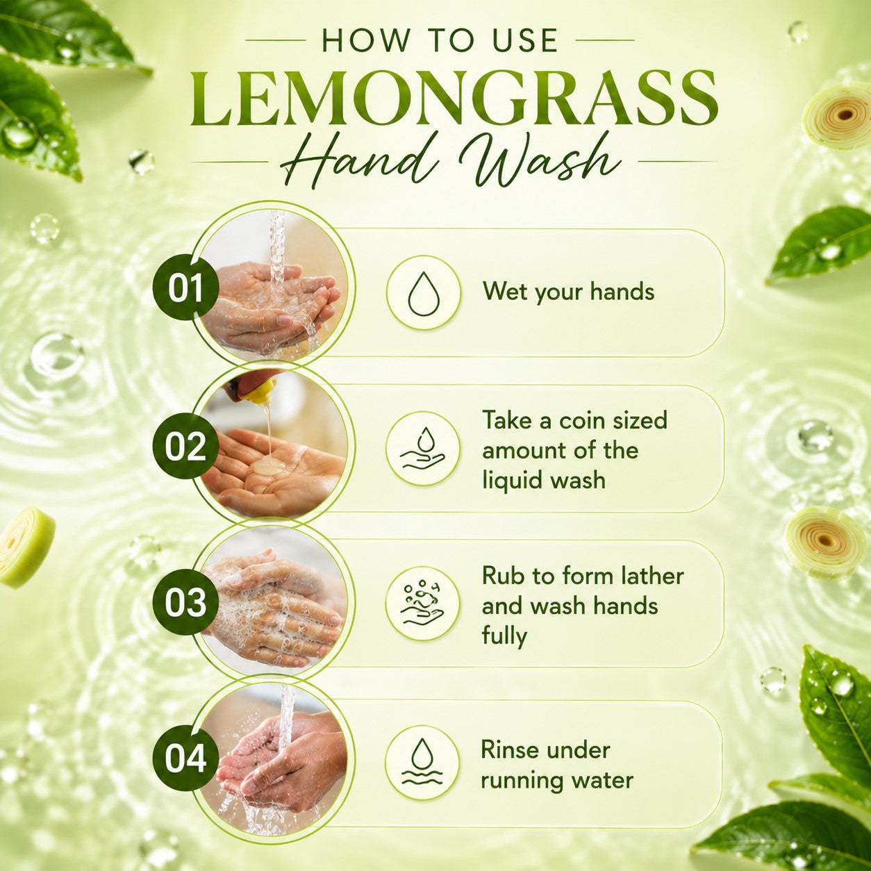 Pack of 3 Intensive-Repair Lemongrass & Shea Butter Hand Wash (3 x 250 ml / 8.5 fl oz )