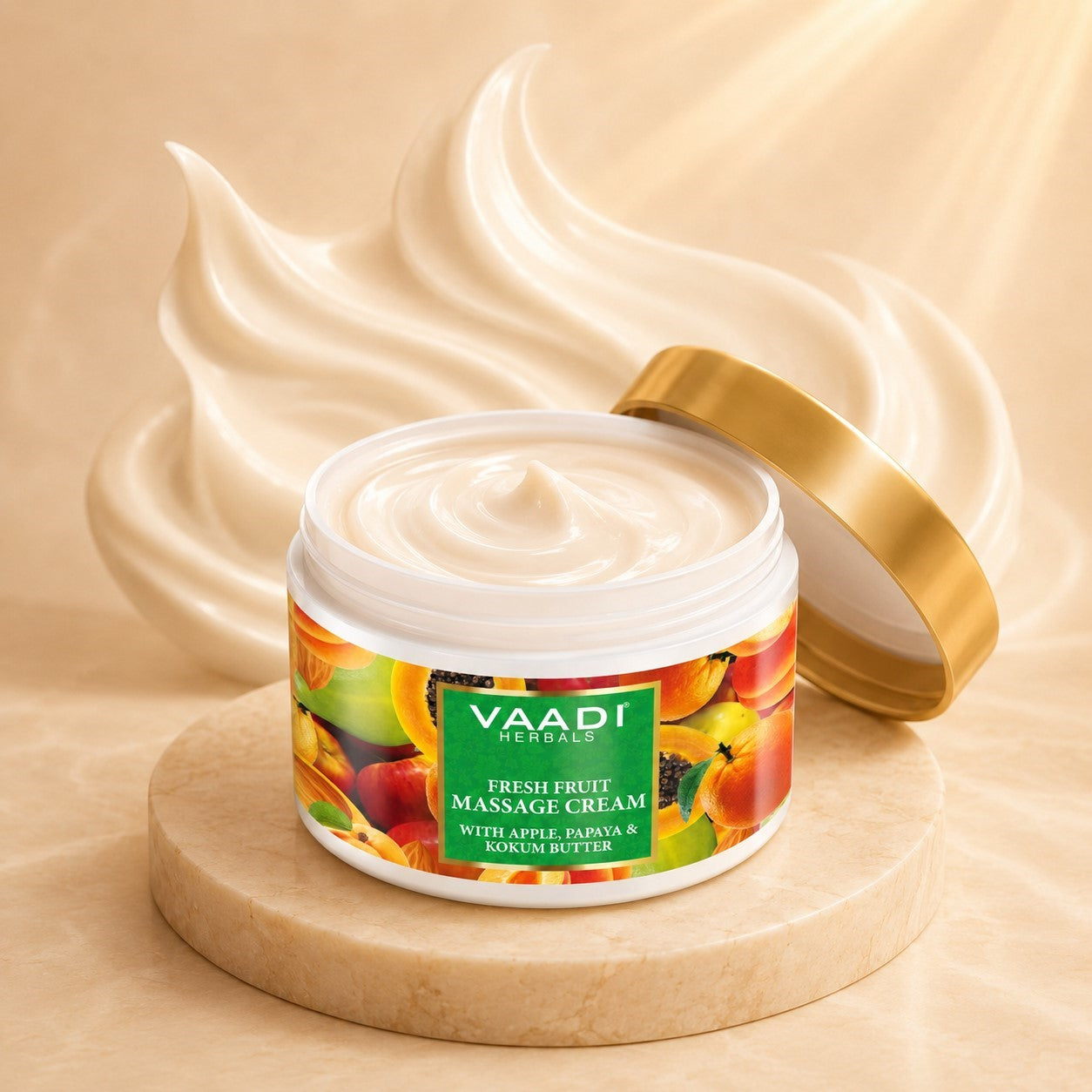 Fresh Fruit Massage Cream with Apple, Papaya & Kokum Butter - Deep Nourishes - Enhances Complexion (500 gms / 17.7 oz)
