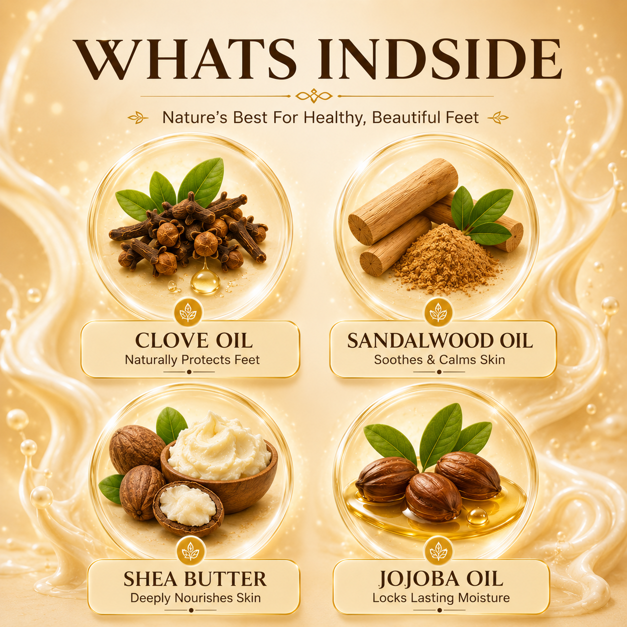 Foot Cream with Clove & Sandalwood Oil - Softens Dry & Cracked Feet - Deep Moisturises (500 gms / 17.7 oz)