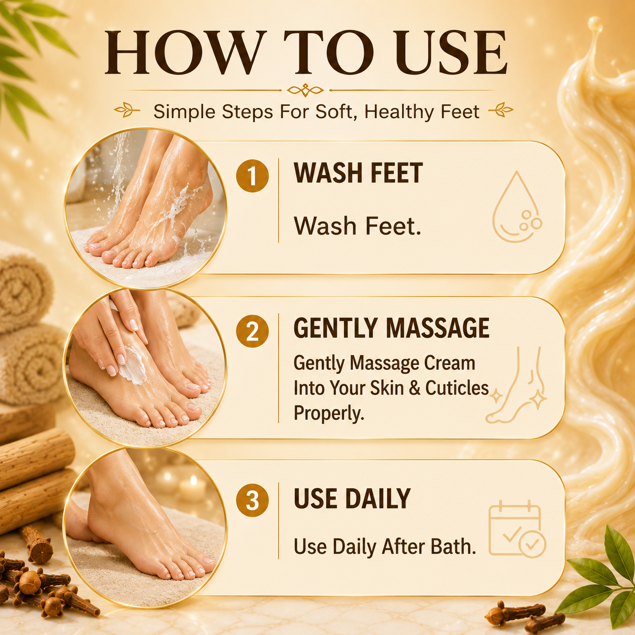 Foot Cream with Clove & Sandalwood Oil - Softens Dry & Cracked Feet - Deep Moisturises (500 gms / 17.7 oz)