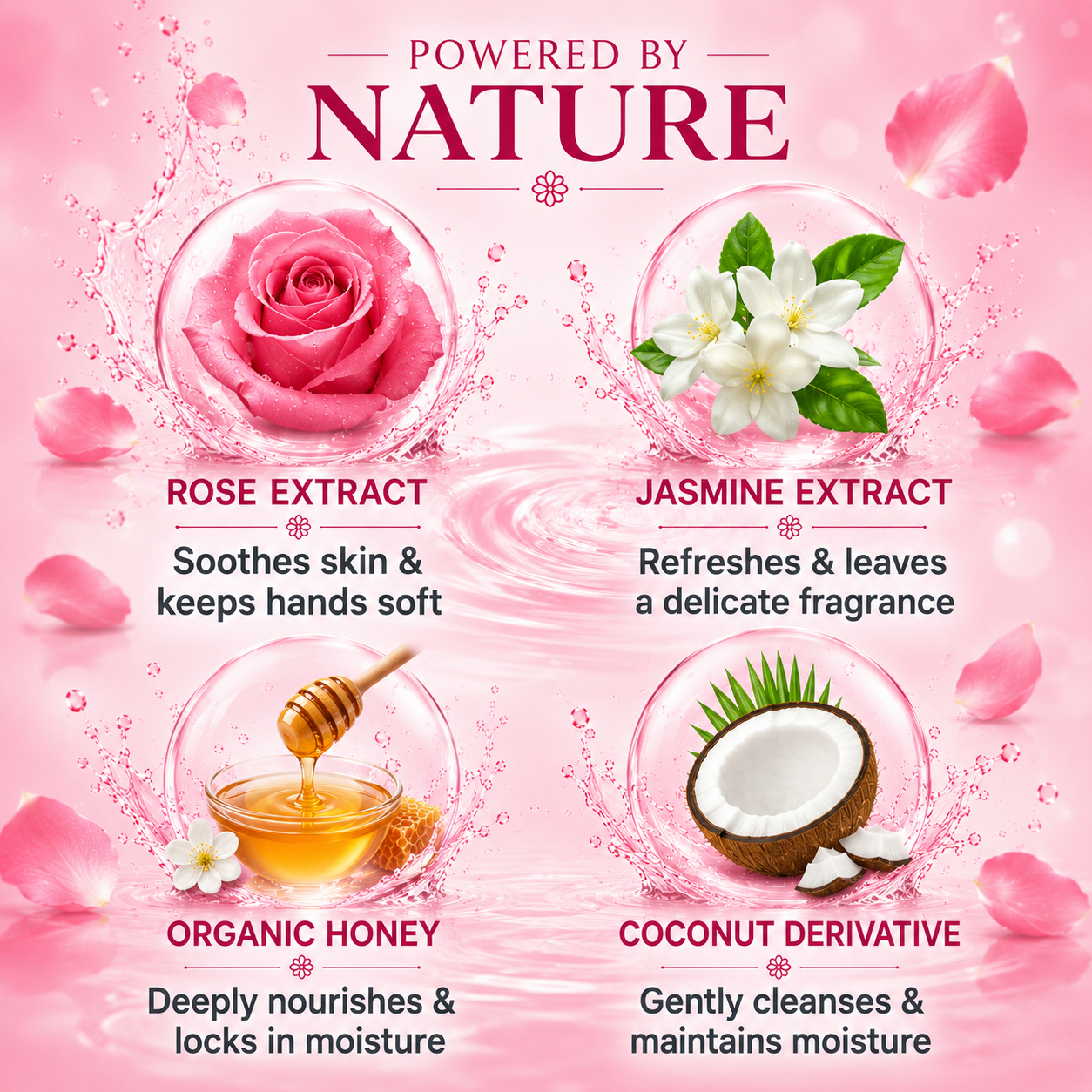 Hydrating Rose & Jasmine Hand Wash (250 ml / 8.5 fl oz )