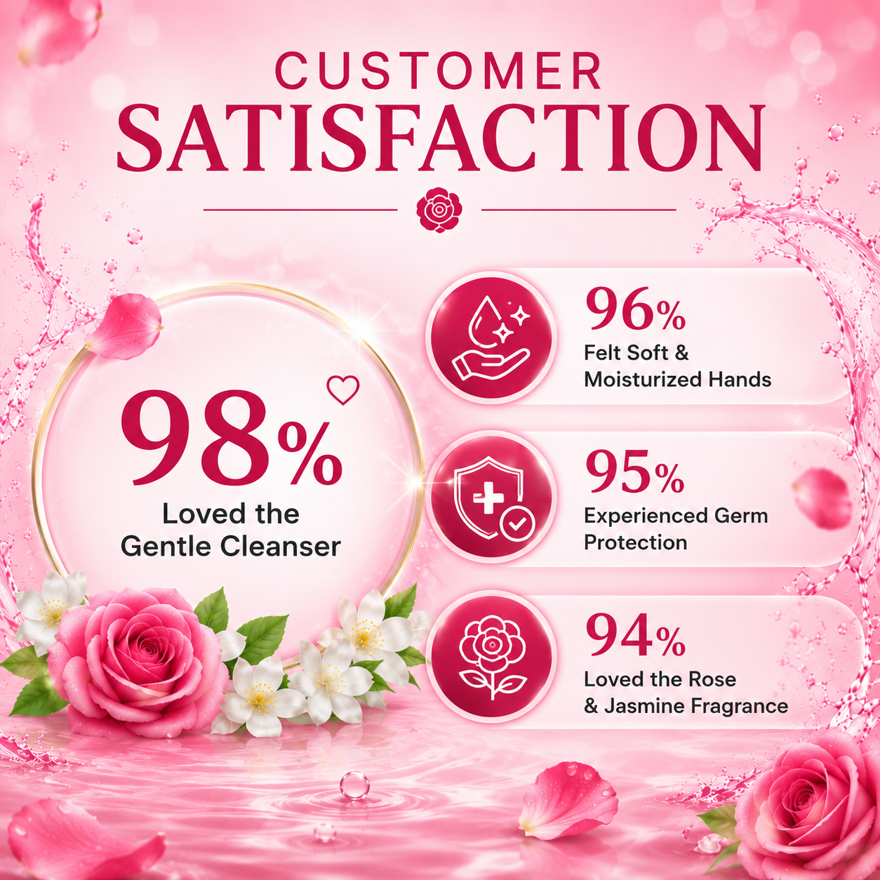 Hydrating Rose & Jasmine Hand Wash (250 ml / 8.5 fl oz )