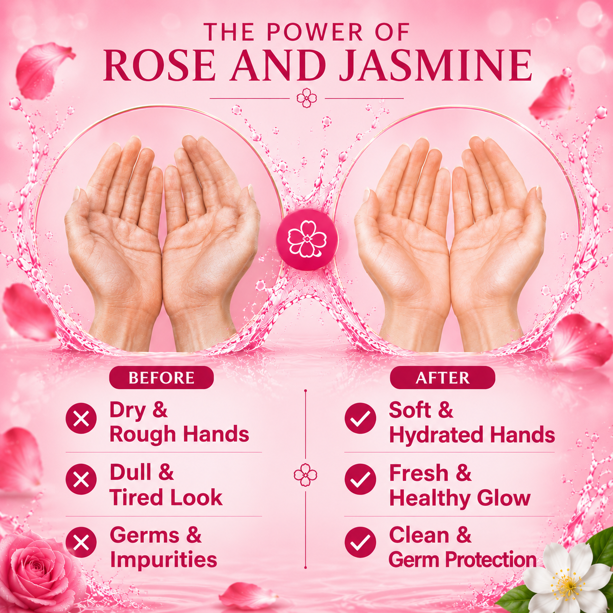 Hydrating Rose & Jasmine Hand Wash (250 ml / 8.5 fl oz )