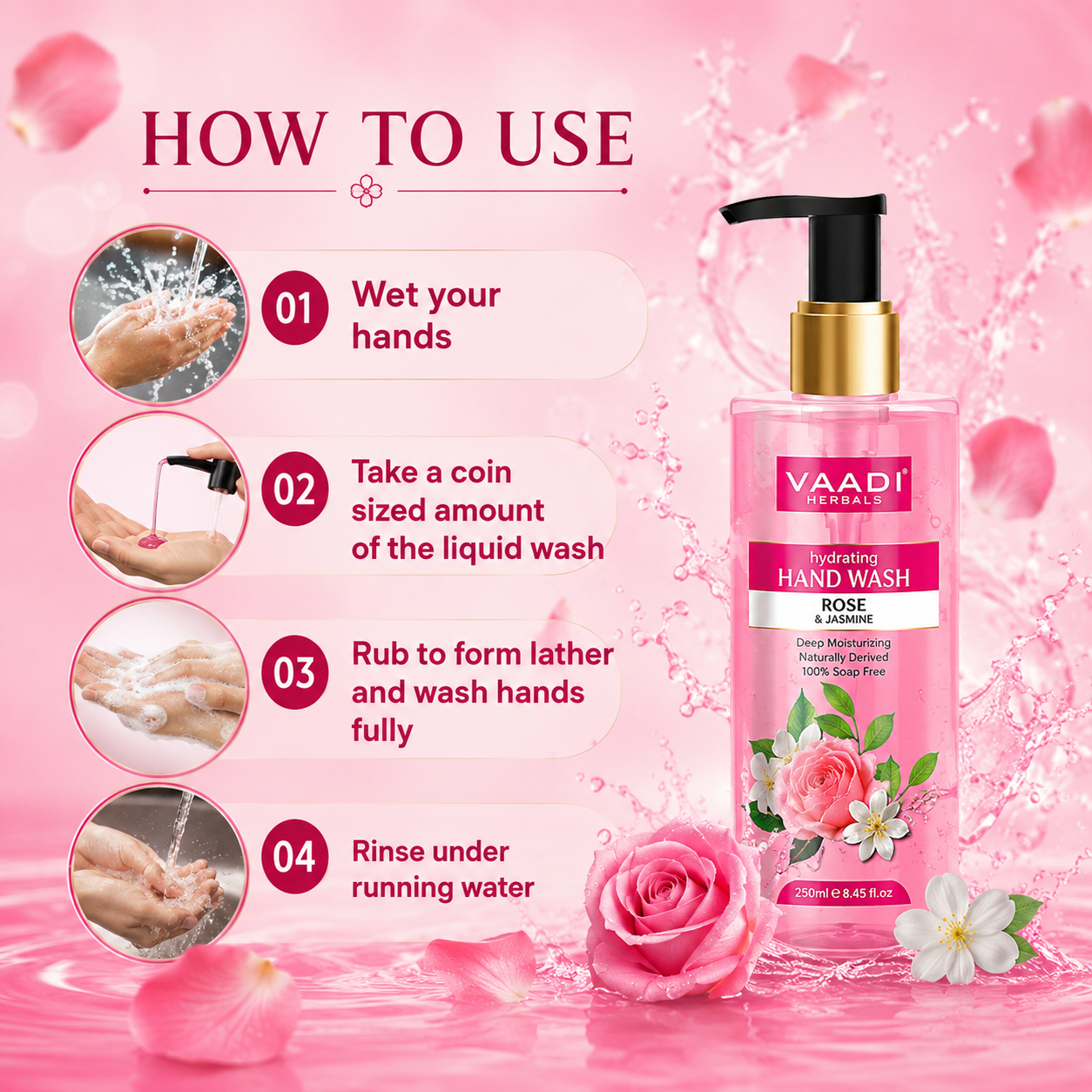 Hydrating Rose & Jasmine Hand Wash (250 ml / 8.5 fl oz )