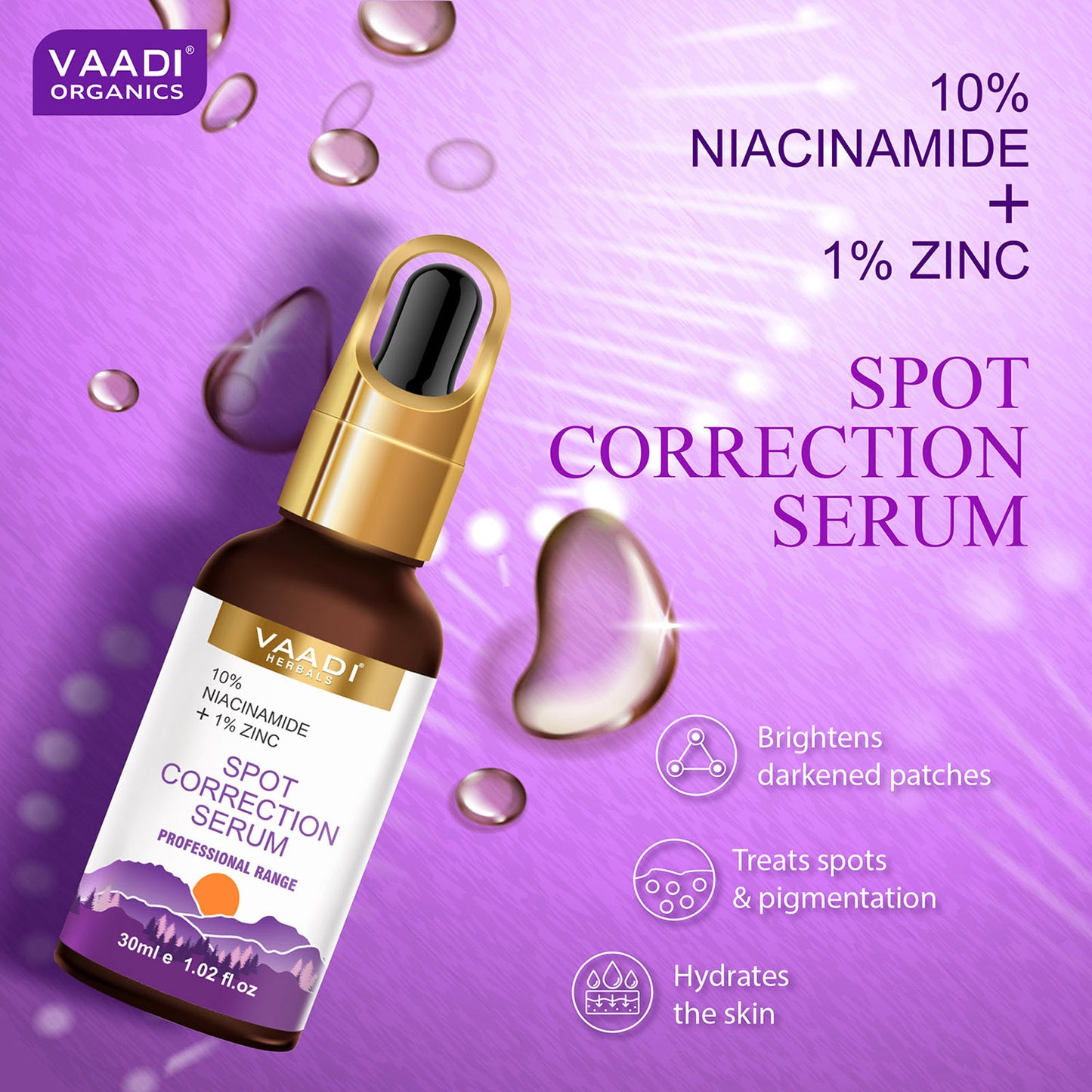 Organic Spot Correction Serum With 10 % Niacinamide & 1% Zinc (30 ml)