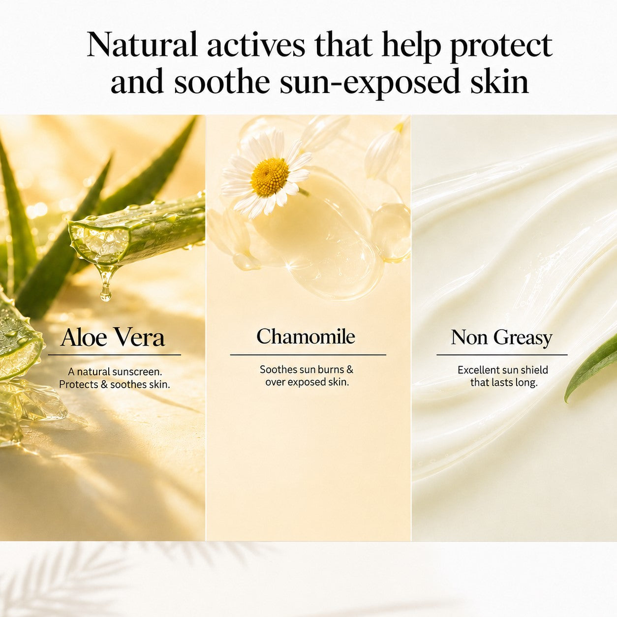 Sunscreen Lotion SPF 50 with Aloe Vera & Chamomile - Non Greasy - Long Lasting - Soothes Burnt Skin (2 x 110 ml/ 4 fl oz)