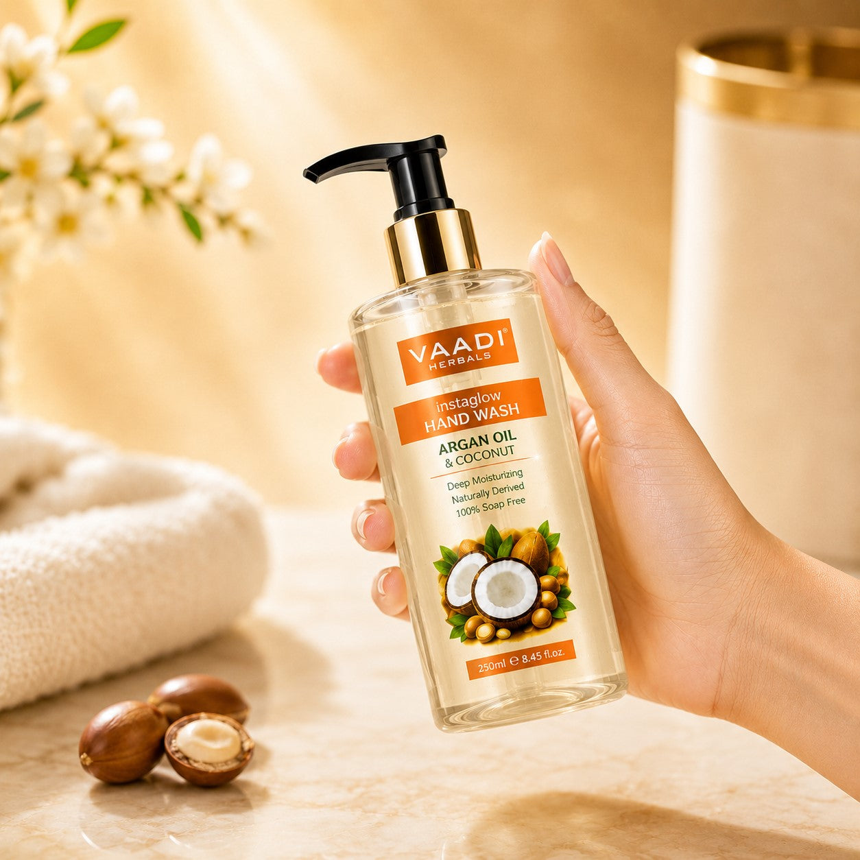 Instaglow Argan Oil & Coconut Hand Wash (250 ml / 8.5 fl oz )