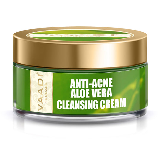 Anti Acne Organic Aloe Vera Cleansing Cream - Removes Skin Impurities - Keeps Skin Soft (50 gms/ 2 oz)