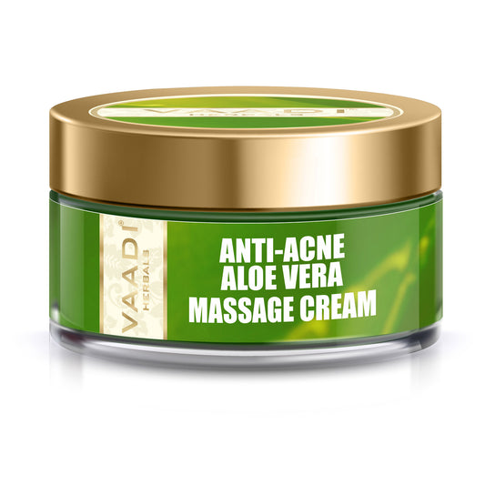 Anti Acne Organic Aloe Vera Massage Cream - Removes Skin Impurities - Keeps Skin Soft (50 gms/ 2 oz)