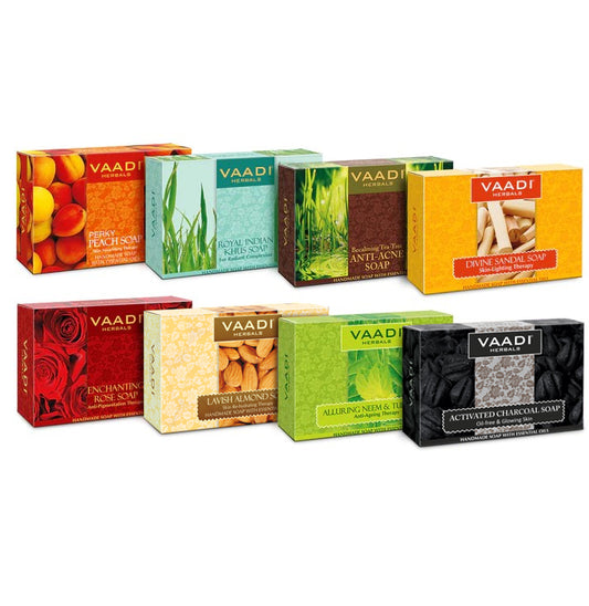Assorted Pack of 8 Luxurious Organic Handmade Soaps (8 X 75gms/2.7 oz)