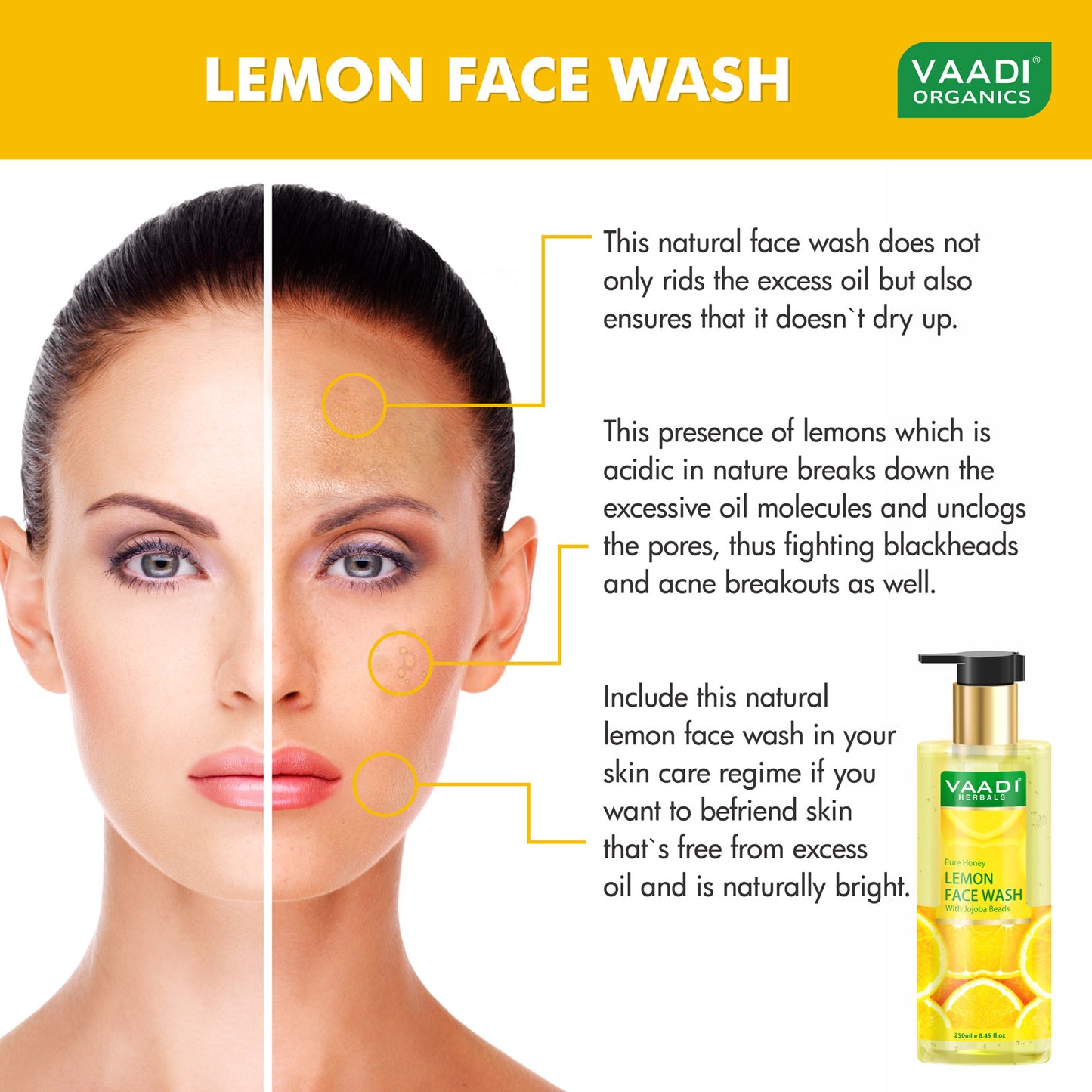 Honey Lemon Face Wash with Jojoba Beads (2 x 250 ml/8.45 fl oz)