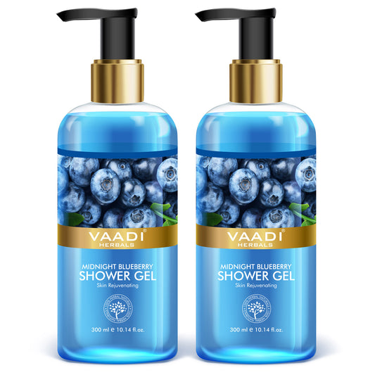 Midnight Organic Blueberry Shower Gel - Skin Tightening Therapy - Prevents Pre-Mature Ageing (2 x 300 ml / 10.2 fl oz)