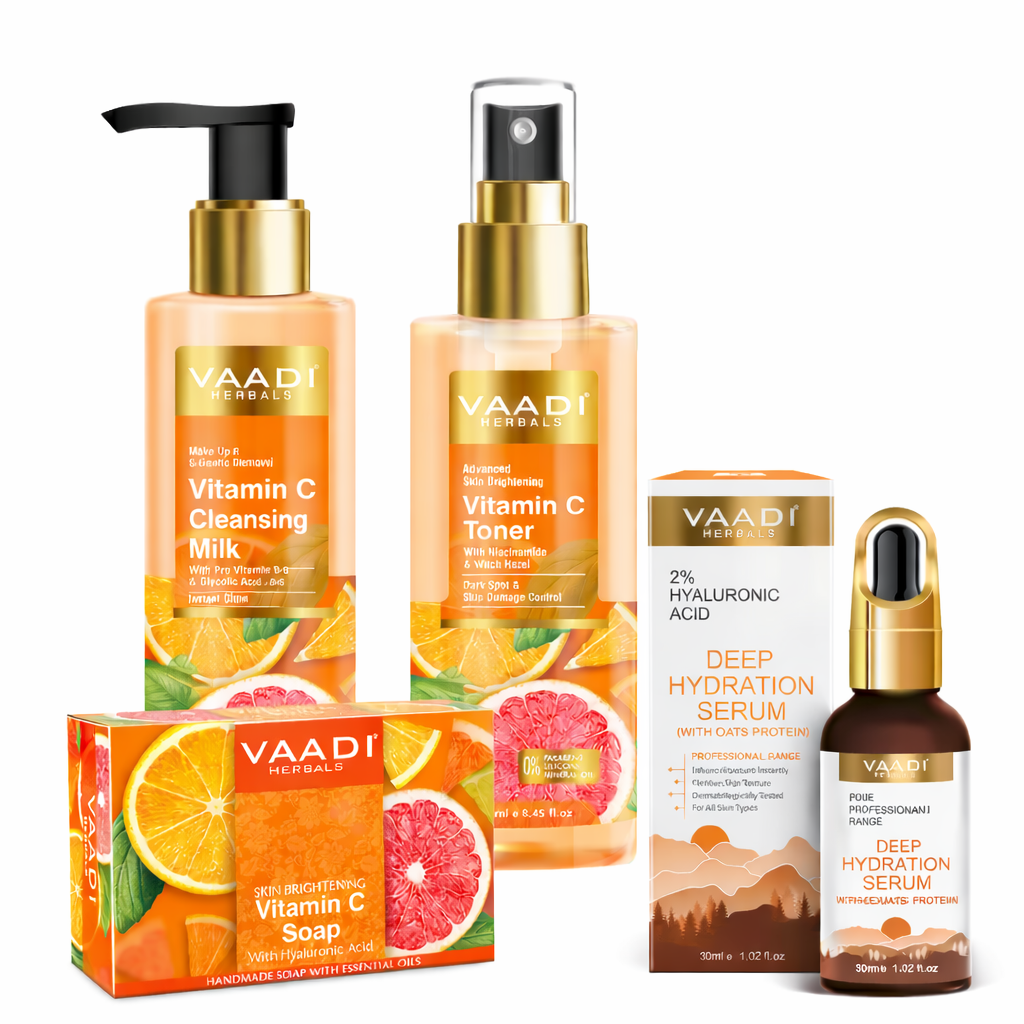 Vitamin C Skin Care Set (Cleansing Milk, Soap, Toner, &  Serum)