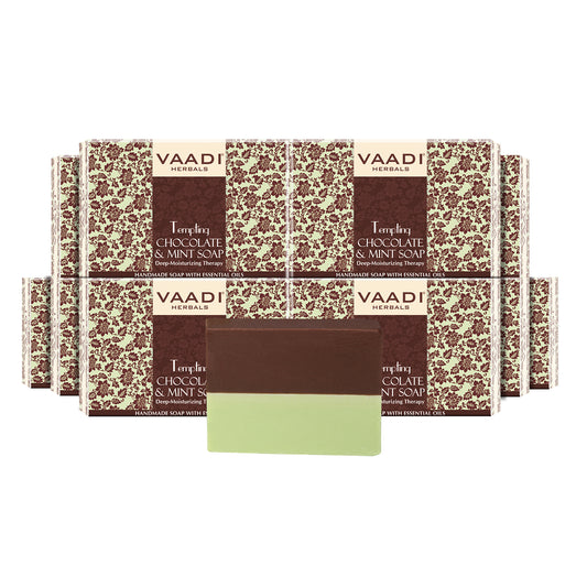 Tempting Organic Chocolate & Mint Soap - Deep Moisturising - Releives Irritated Skin (12 x 75 gms / 2.7 oz)