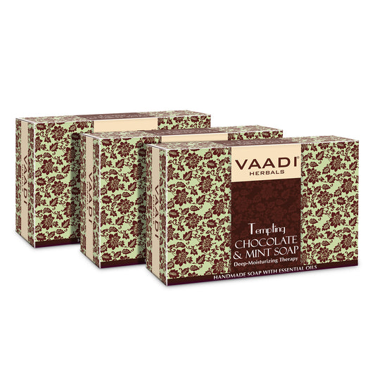 Tempting Chocolate & Mint Soap - Deep Moisturising - Releives Irritated Skin (3 x 75 gms / 2.7 oz)