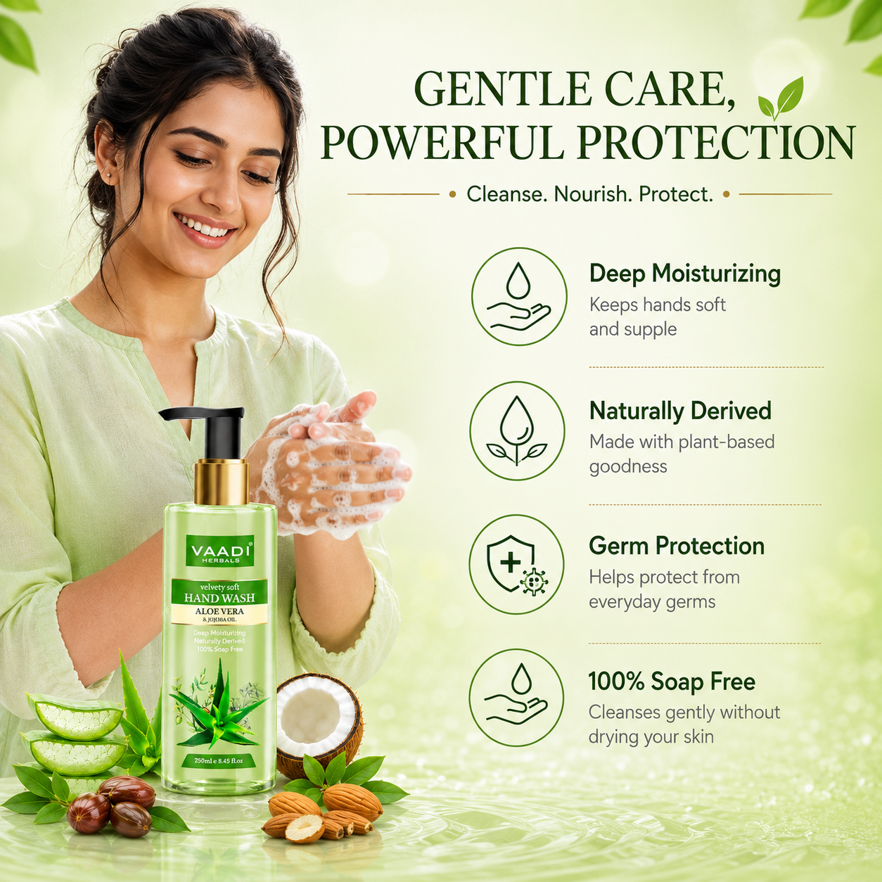 Velvety Soft Aloe Vera & Jojoba Oil Hand Wash (250 ml / 8.5 fl oz )
