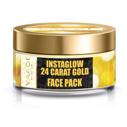 Organic 24 Carat Gold Face Pack with Gold Leaves - Brightens Skin and Gives Glow (70 gms/2.5 oz)