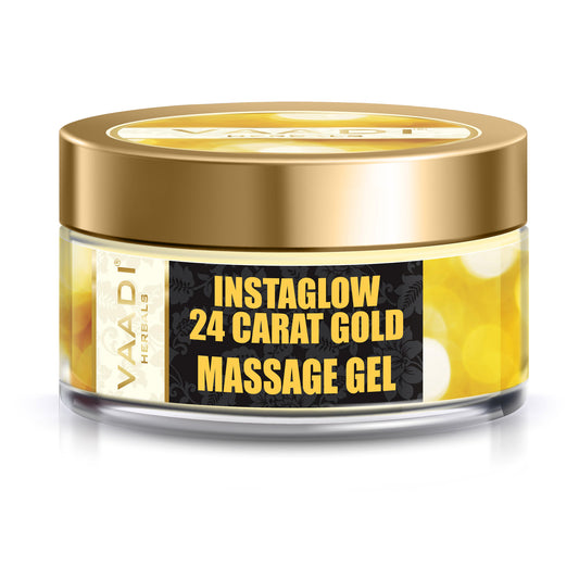 Organic 24 Carat Gold Massage Gel with Sandalwood & Turmeric - Clears Oil & Impurities - Makes Skin Luminous ( 50 gms / 2oz)