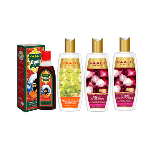 Organic Hair-Fall Control Set - Reduces Hairfall, Promotes Hair Growth - Adds Shine to Hair