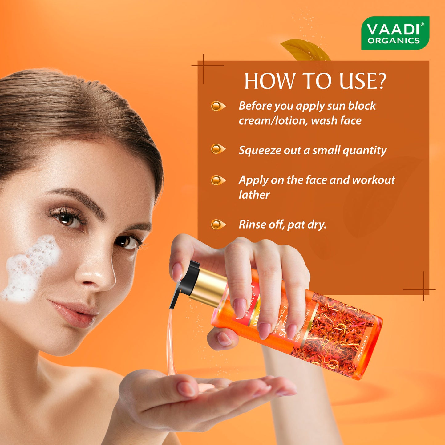 Skin Brightening Saffron Face Wash With Sandal Extract (2 x 250 ml / 8.5 fl oz)