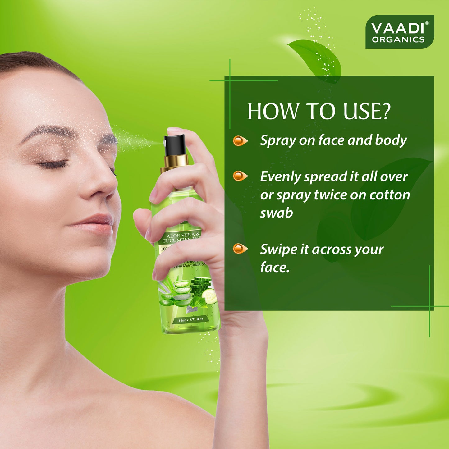 Aloe Vera & Cucumber Mist - 100% Natural Skin Toner (2 x 110 ml / 4 fl oz)