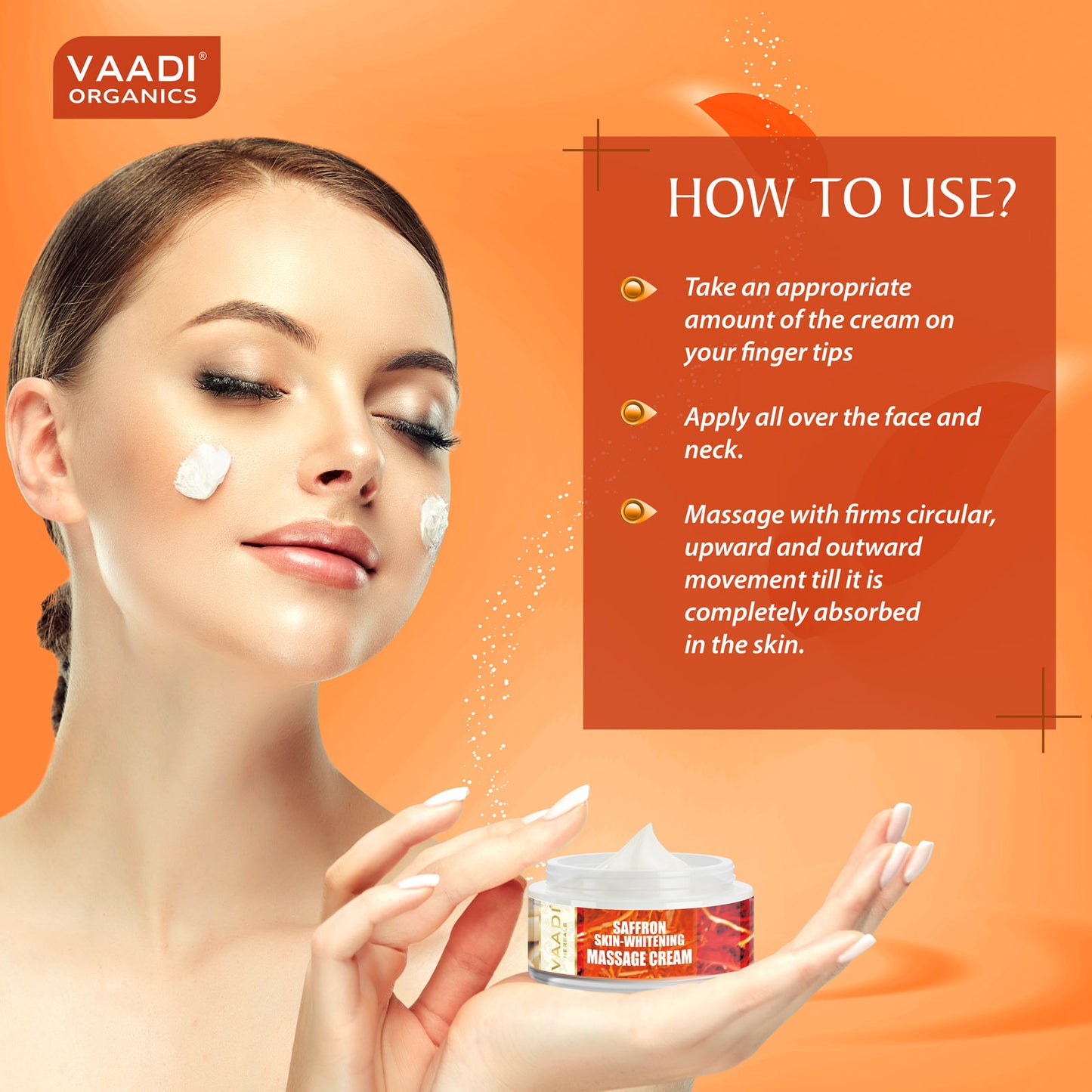 Pack of 3 Skin Brightening Saffron Massage Cream with Basil Oil & Shea Butter - Improves Complexion - Reduces Puffiness, Marks & Spots (3 x 50 gms/2 oz)