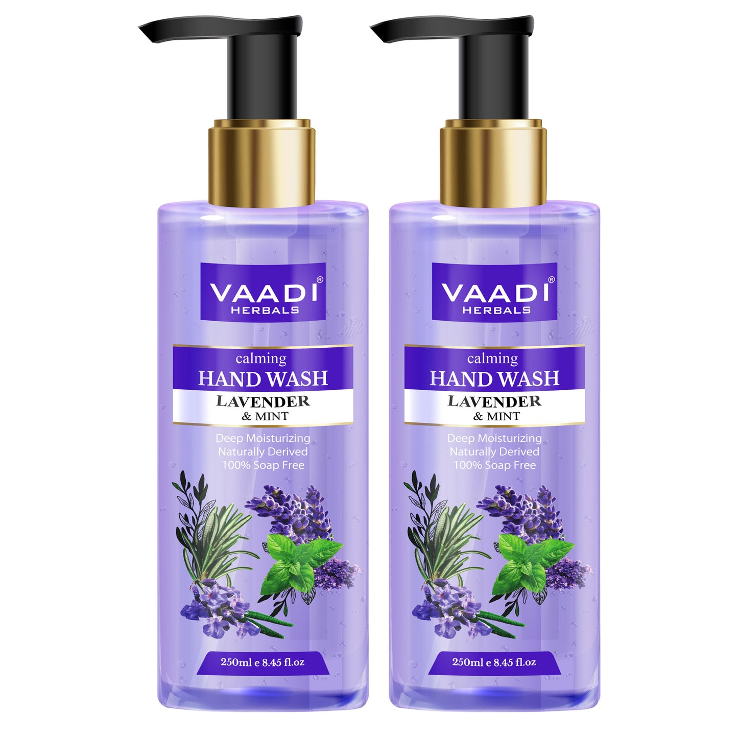 Pack of 2 Calming Organic Lavender & Mint Hand Wash - Deep Moisutirizing (2 x 250 ml / 8.5 fl oz )