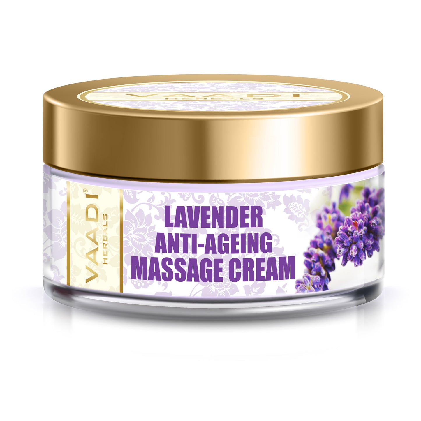 Anti Ageing Organic Lavender Massage Cream with Rosemary Extract - Boosts Cellular Renewal - Keeps Skin Firm (50 gms / 2 oz)