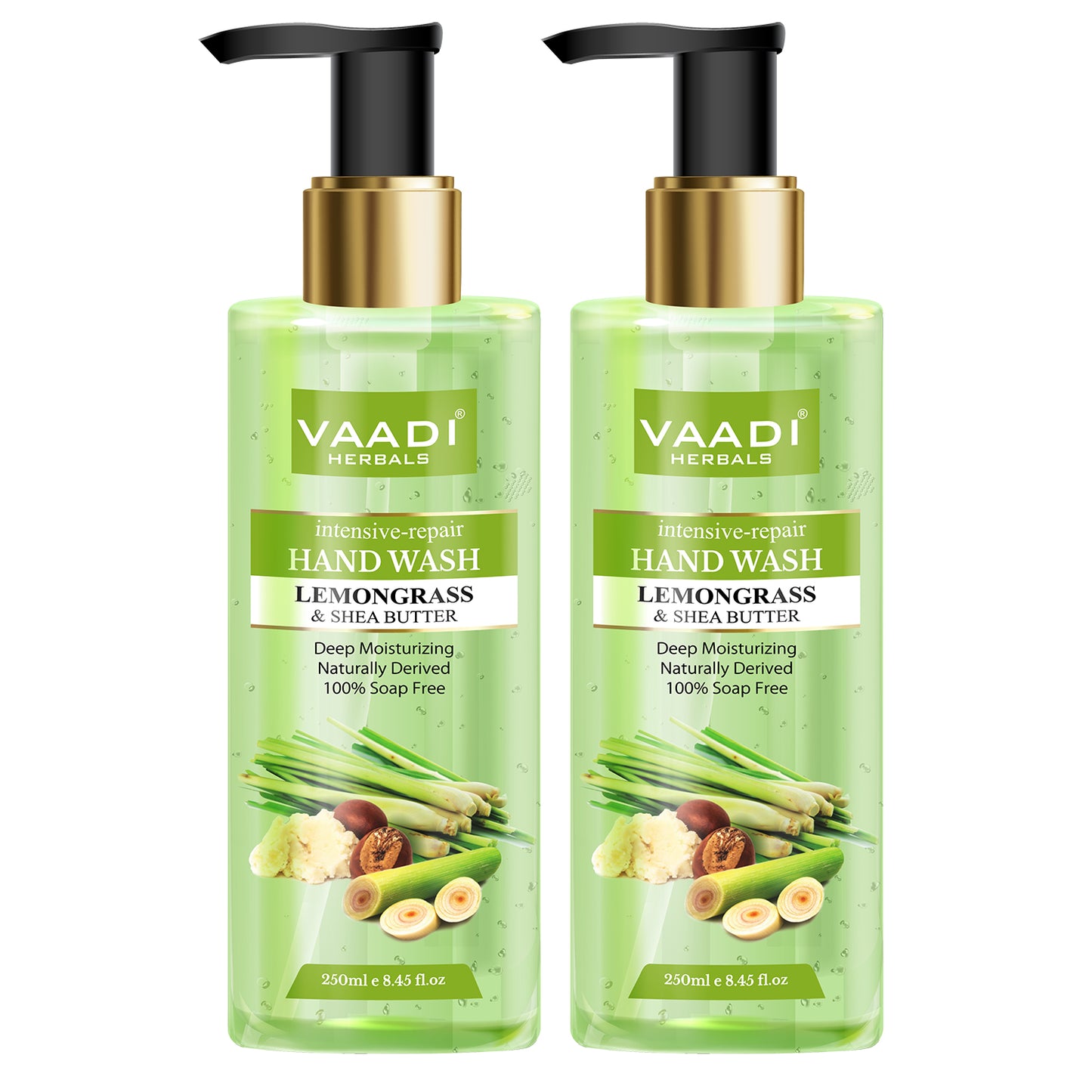 Pack of 2 Intensive-Repair Organic Lemongrass & Shea Butter Hand Wash (2 x 250 ml / 8.5 fl oz )