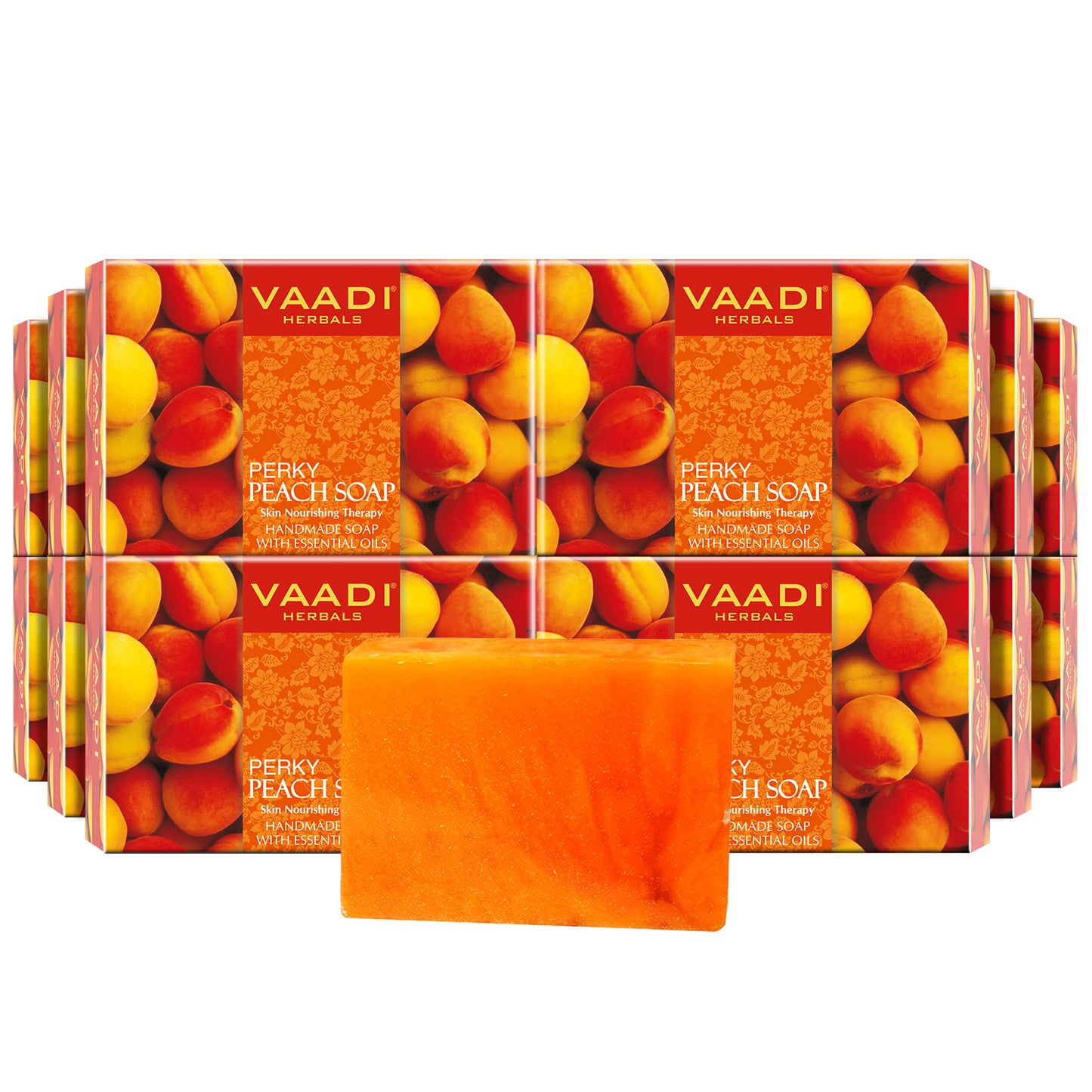 Organic Perky Peach Soap with Almond Oil - Skin Nourishing - Rehydrates (12 x 75 gms / 2.7 oz)