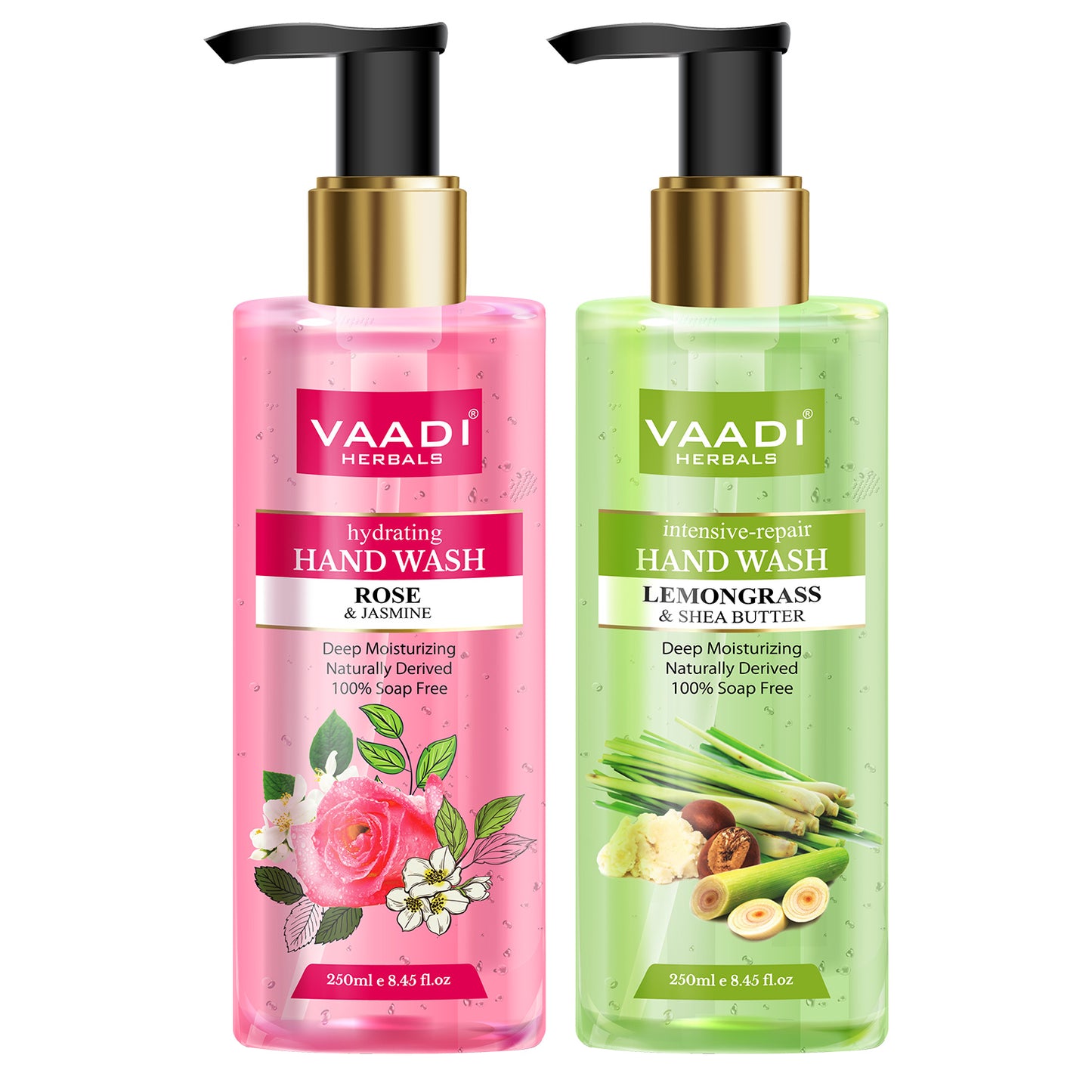Rejuvenating - Pack of 2 Luxurious Handwash - Lemongrass & Rose (2 x 250 ml / 8.5 fl oz )