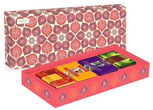 Royal Indian Herb Collection - 4 Premium Organic Handmade Soap Gift Box (75 gms X 4)