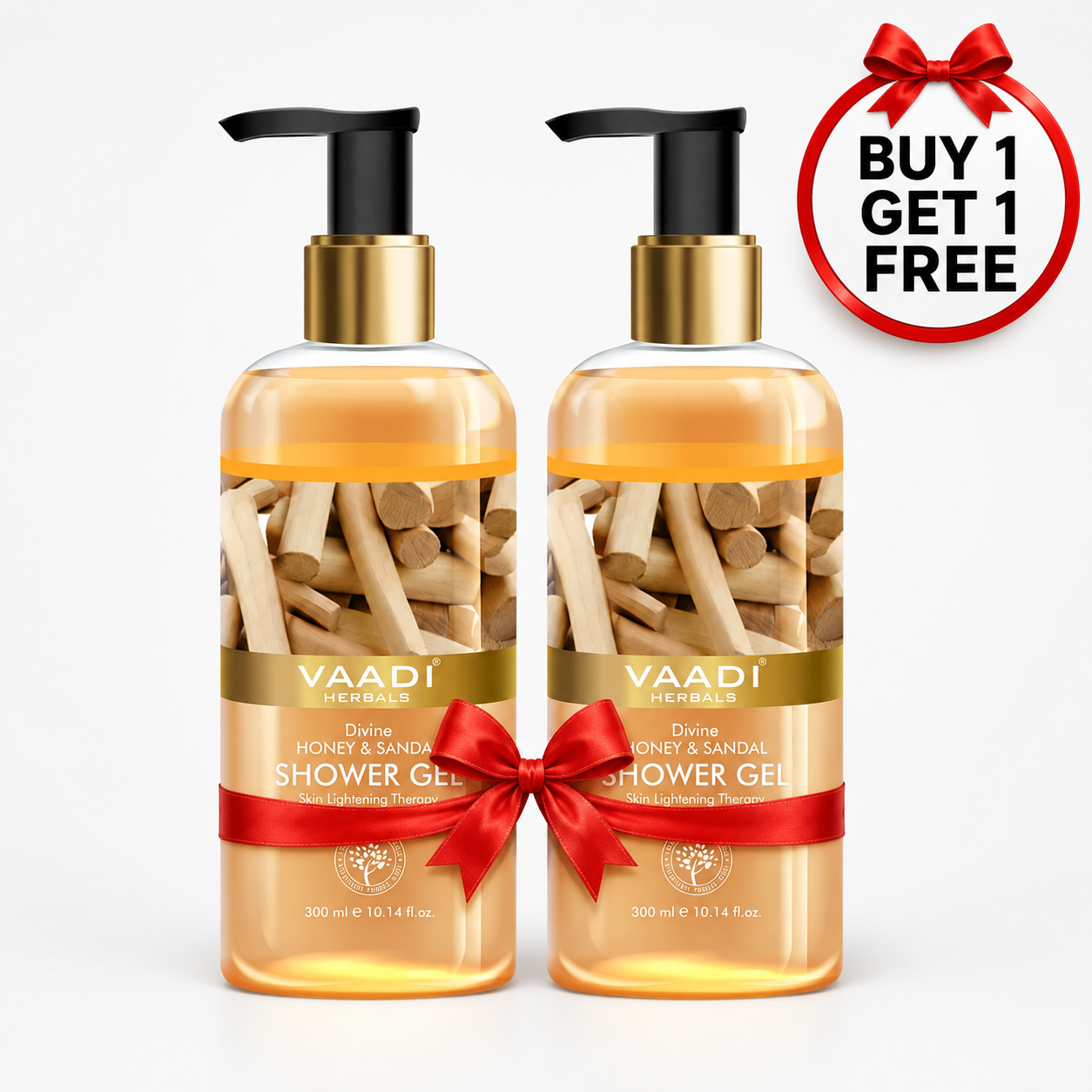 Divine Honey & Sandal Shower Gel- Skin Toning Therapy - Makes Skin Flawless (300 ml / 10.2 fl oz) (Buy 1 Get 1 Free)