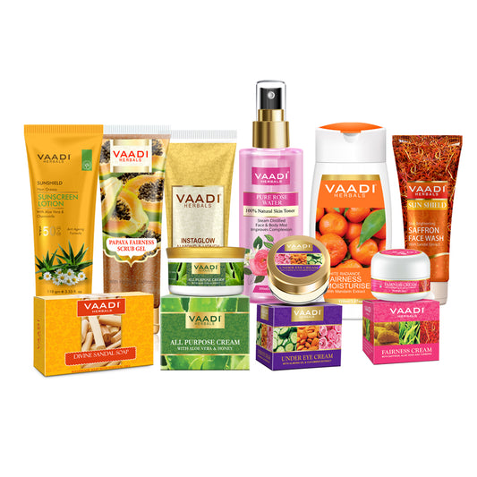 Organic Skin Brightening Set - Get Visibly Fair Skin. Removes Blemishes, Pigmentation & Spots