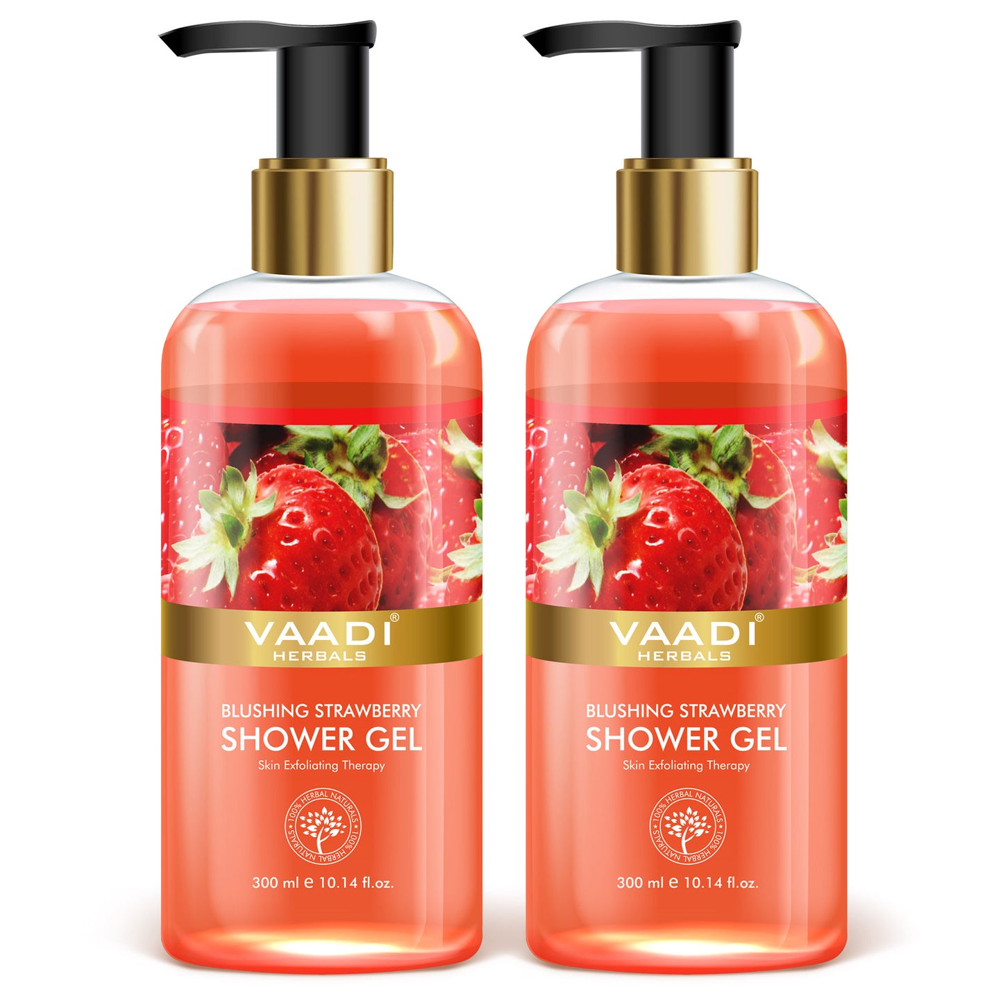 Blushing Organic Strawberry Shower Gel - Skin Firming Therapy - Enhances Collagen (2 x 300 ml / 10.2 fl oz)