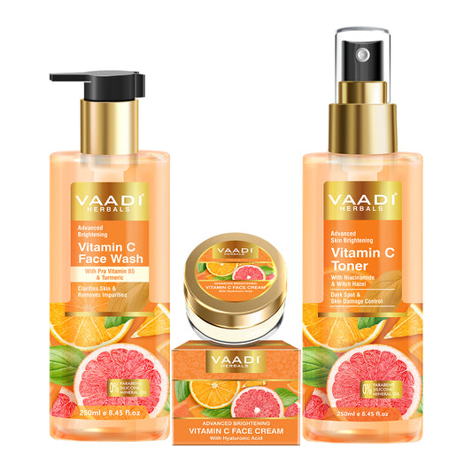 Vitamin C Glow Essentials – Bright & Even Skin Regimen (250 ml + 250 ml + 30 gms)