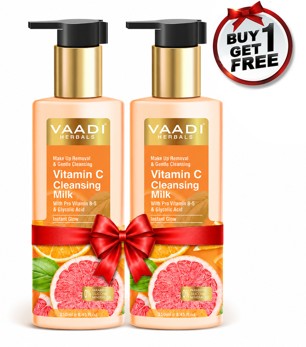 Vitamin C Cleansing Milk with Pro Vitamin B-5 & Glycolic Acid (250 ml/8.45 fl oz) (Buy 1 Get 1 Free)