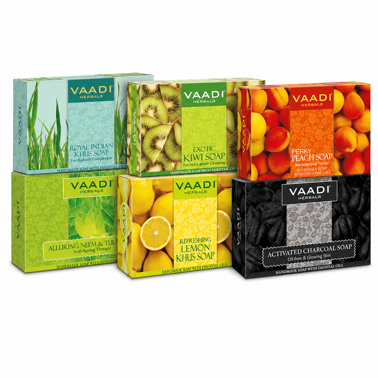 Assorted Pack of 6 Luxurious Handmade Soaps (6 X 75gms/2.7 oz)